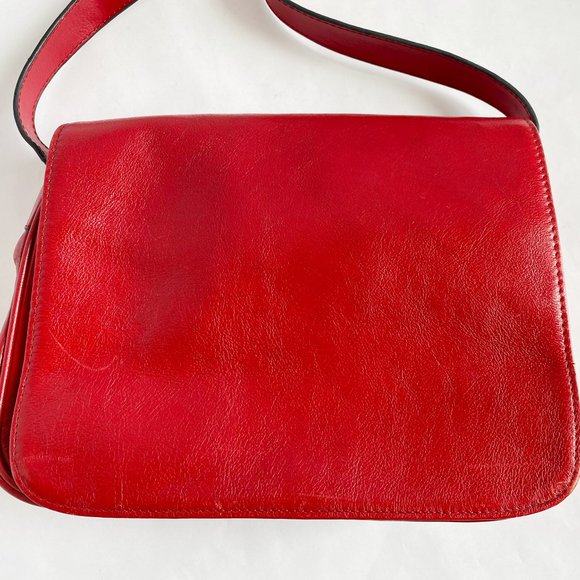 Vera Pelle Red Leather Shoulder Bag Pre-owned - Picture 2 of 11